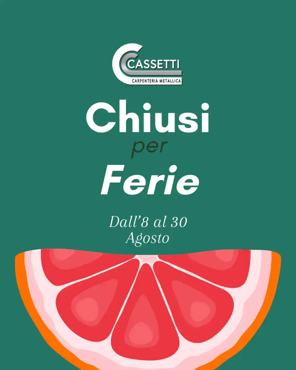 Chiusura per ferie estive 2026